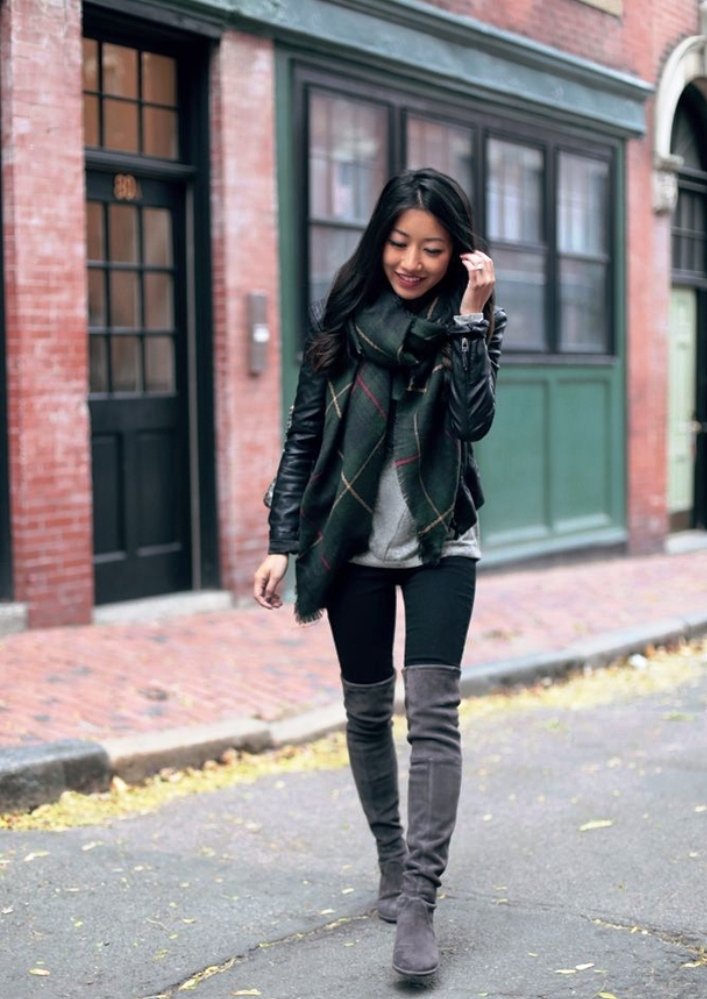 what to wear high knee boots with