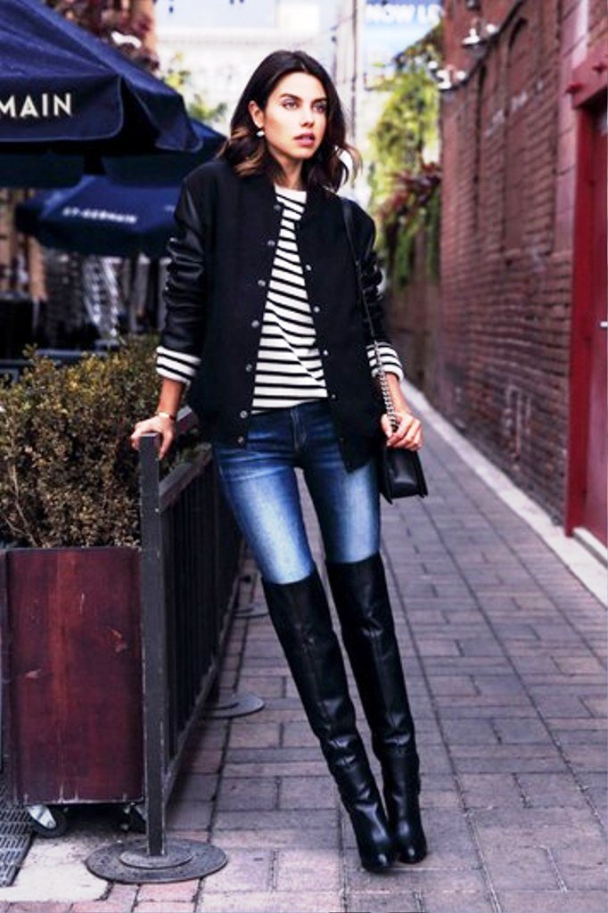 55 Ideas Of Outfit To Wear With Knee High Boots - Instaloverz