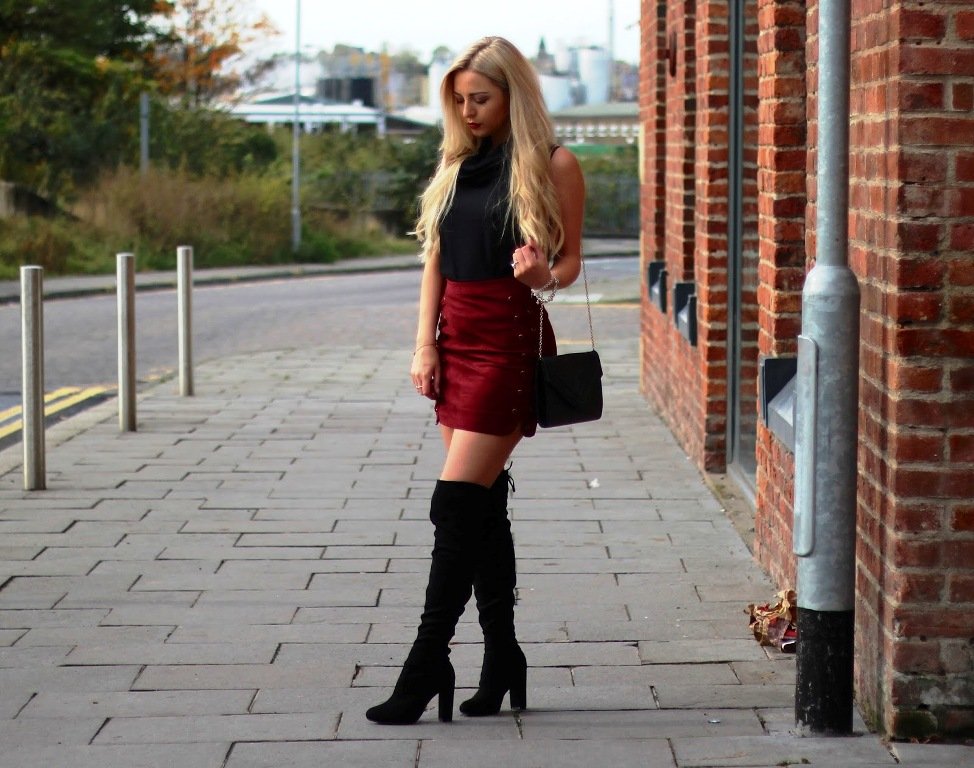 dress and knee high boots outfit