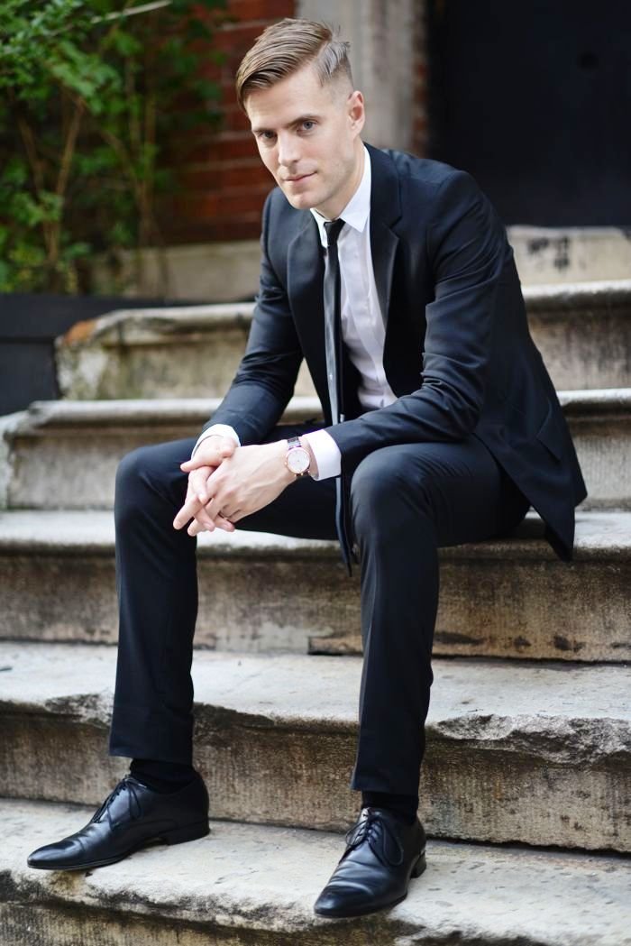 black suit outfits men