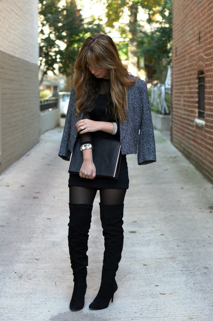 55 Ideas Of Outfit To Wear With Knee High Boots - Instaloverz