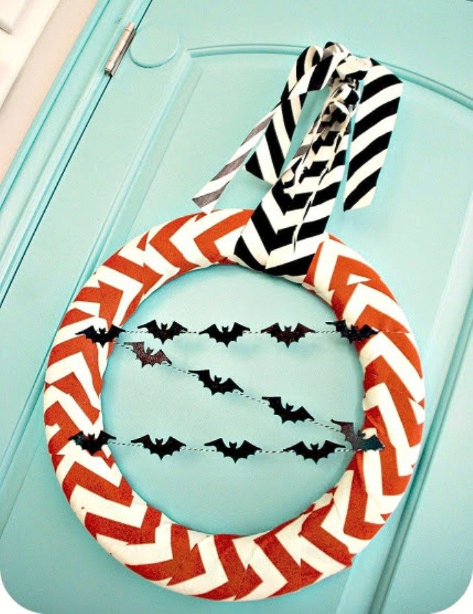 Halloween Chevron Wreath